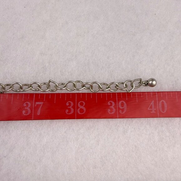 Chicos Silver Tone Chunky Hammered Disc Necklace Adjustable Length Chain - Picture 4 of 4